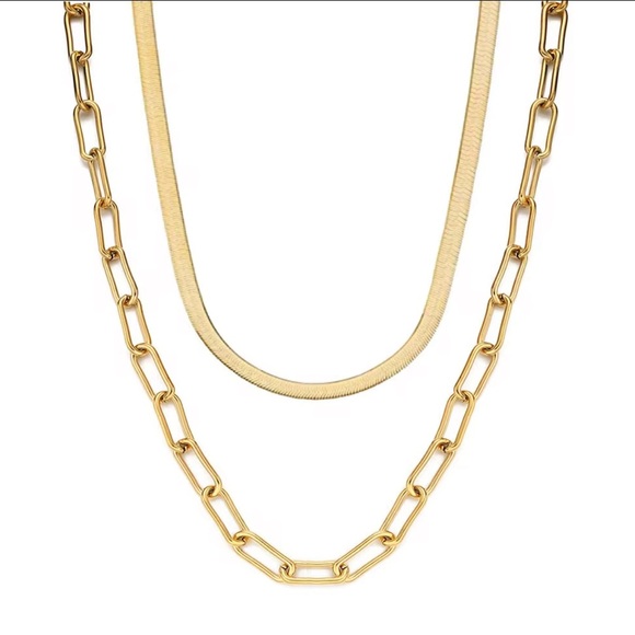 Chic Gold Snake Chain Necklace Set - Picture 3 of 4